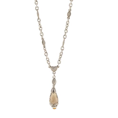 Judith Ripka Teardrop Whiskey Quartz Necklace