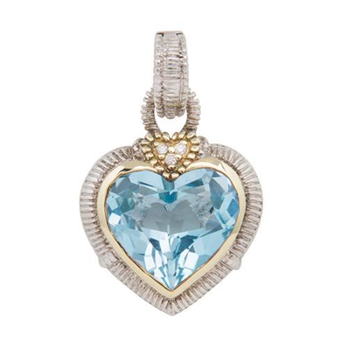 Judith Ripka Topaz Diamonique Heart Pendant