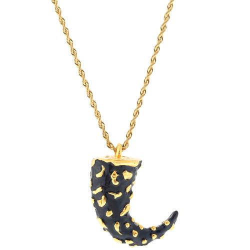 Kenneth Jay Lane Black & Gold Horn Necklace