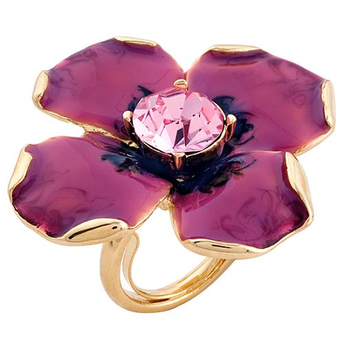 Kenneth Jay Lane Large Pink Flower Ring