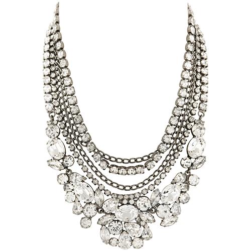 Kenneth Jay Lane Multi Strand Crystal Necklace