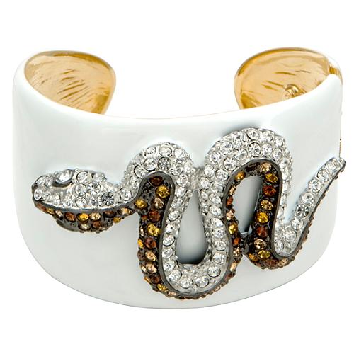 Kenneth Jay Lane White Enamel Cuff