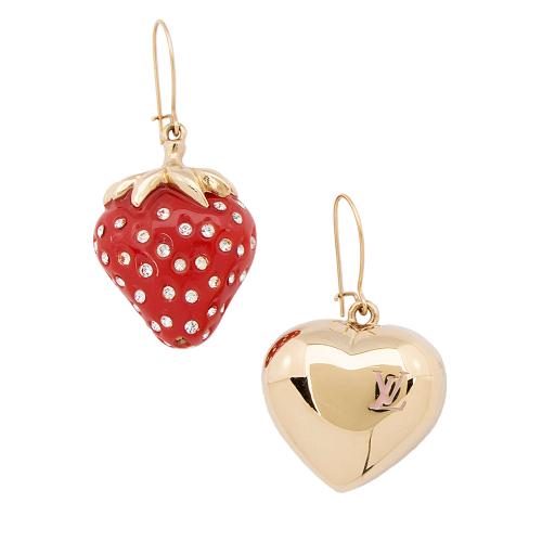 Louis Vuitton Strawberry Heart Earrings