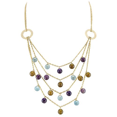 Pianegonda Atompshere Multi Stone Cascading Necklace