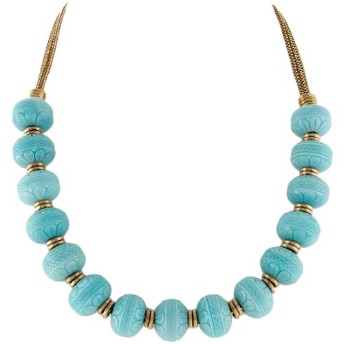 Stephen Dweck Carved Blue Quartzite Necklace