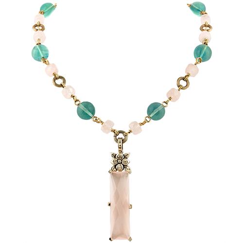 Stephen Dweck Rose Quartz Y Necklace