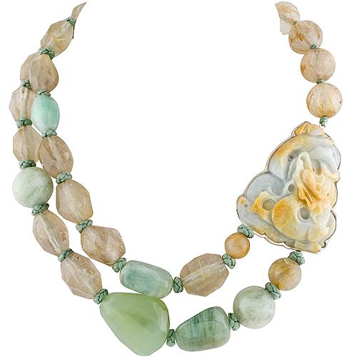 Stephen Dweck Sendai Carved Jade Necklace