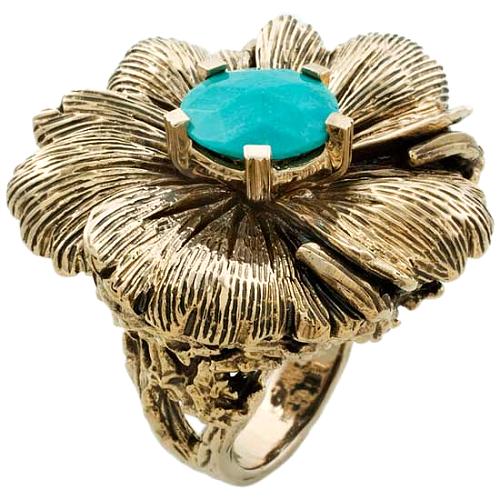 Stephen Dweck Turquoise Flower Ring