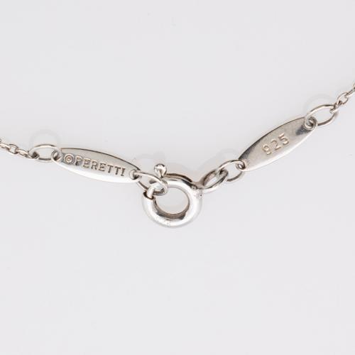 Tiffany & Co. Elsa Peretti Sterling Silver Diamonds By The Yard Station Bracelet