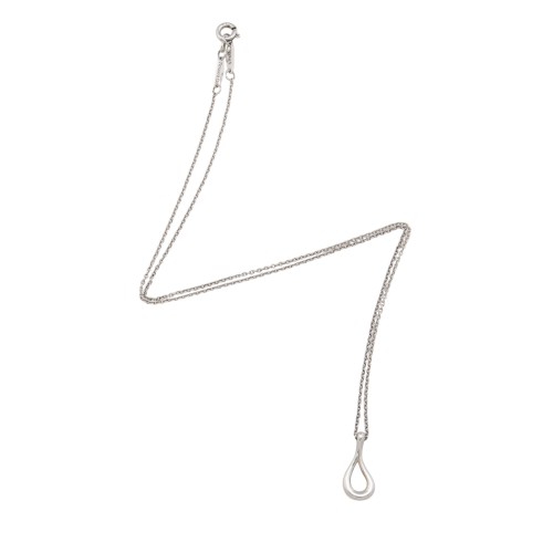 Tiffany & Co. Elsa Peretti Sterling Silver Open Teardrop Necklace