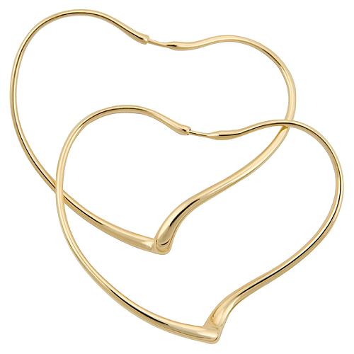 Tiffany & Co. Open Heart Hoop Earrings