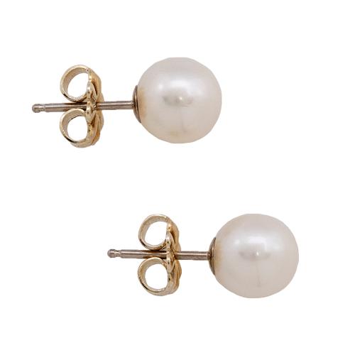 Tiffany & Co. Signature Sterling Silver Pearl Earrings