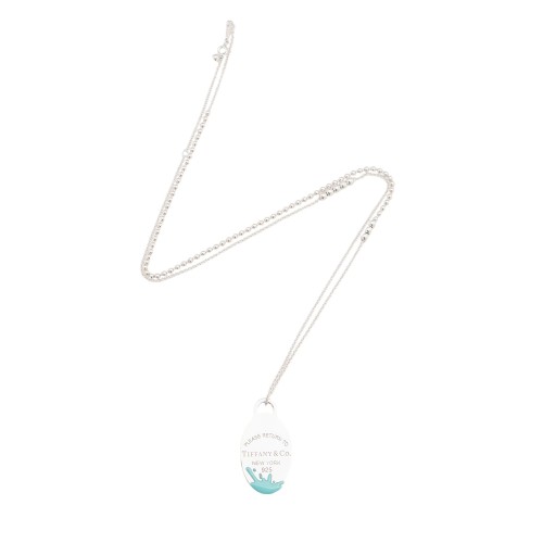 Tiffany & Co. Sterling Silver Enamel Return to Tiffany Splash Necklace