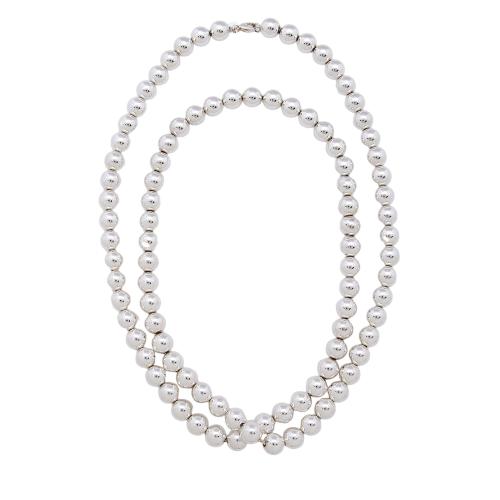 Tiffany & Co. Sterling Silver HardWear Ball 10mm Long Necklace