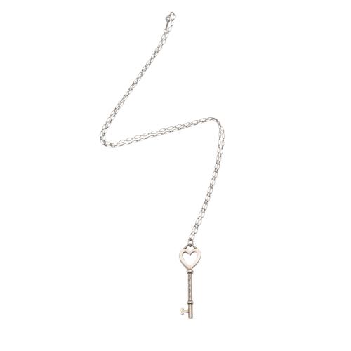 Tiffany & Co. Sterling Silver Heart Key Necklace