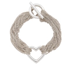 Tiffany & Co. Sterling Silver Multistrand Heart Bracelet