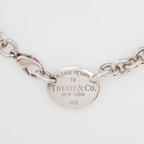 Tiffany & Co. Sterling Silver Return To Tiffany Oval Tag Necklace