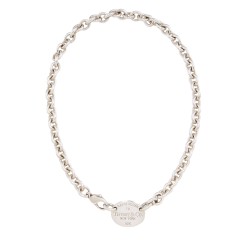 Tiffany & Co. Sterling Silver Return To Tiffany Oval Tag Necklace