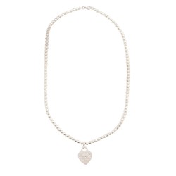 Tiffany & Co. Sterling Silver Return to Tiffany Small Heart Tag Bead Necklace