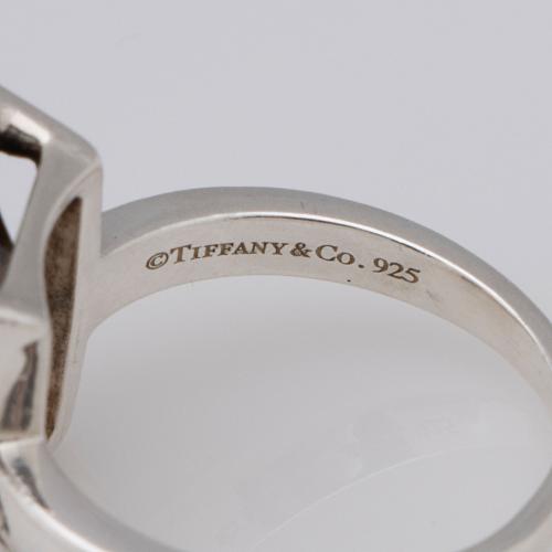 Tiffany & Co. Sterling Silver Smoky Quartz Sparklers Cocktail Ring - Size 6