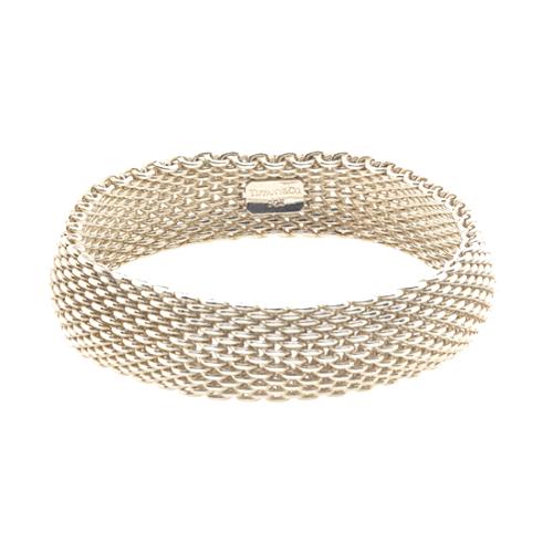 Tiffany & Co. Sterling Silver Somerset Mesh Bangle Bracelet