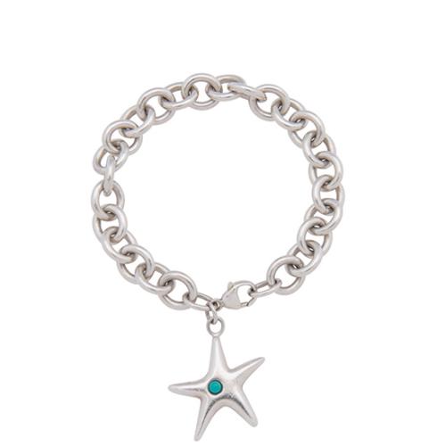 Tiffany & Co. Elsa Peretti Sterling Silver Turquoise Starfish Bracelet