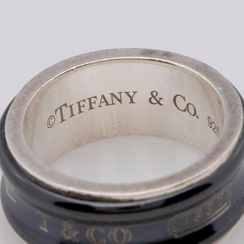 Tiffany & Co. Titanium Sterling Silver 1837 Ring - Size 5 1/2