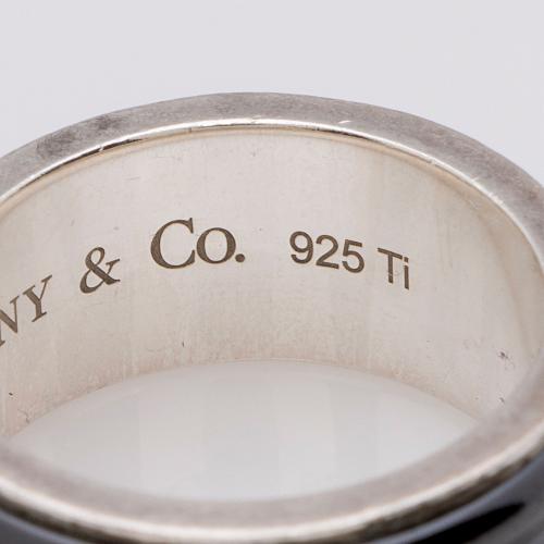 Tiffany & Co. Titanium Sterling Silver 1837 Ring - Size 5 1/2