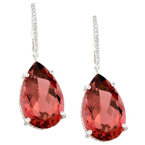 Vera Wang Pink Tourmaline Drop Earrings