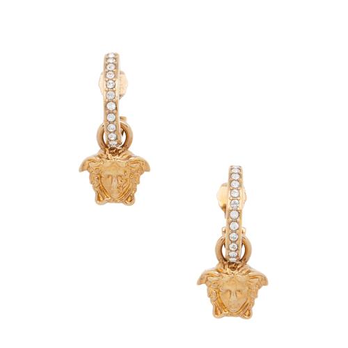 Versace Crystal La Medusa Hoop Earrings