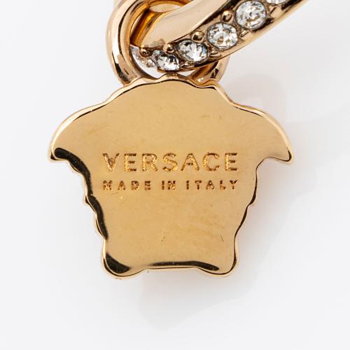 Versace Crystal La Medusa Hoop Earrings