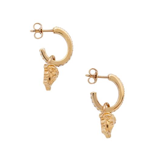 Versace Crystal La Medusa Hoop Earrings