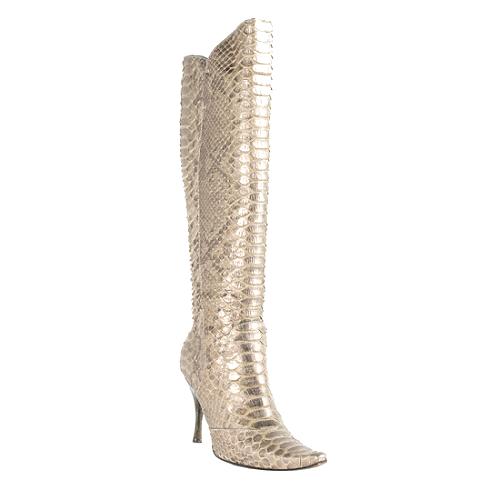 Bottega Venetta Python Armure Knee High Boots - Size 7.5 / 37.5