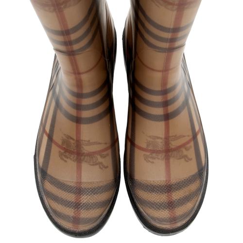 Burberry Haymarket Check Rubber Mid-Calf Rain Boots - Size 7 / 37 - FINAL SALE