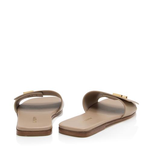 Burberry Leather TB Plaque Sandals - Size 7.5 / 37.5