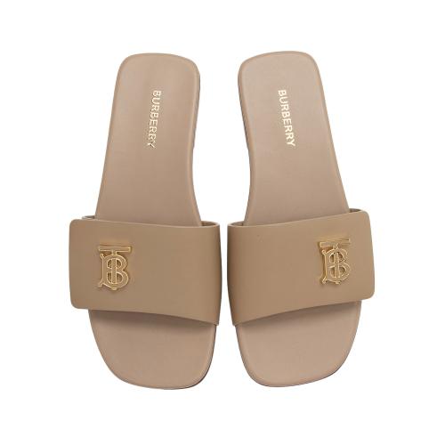 Burberry Leather TB Plaque Sandals - Size 7.5 / 37.5