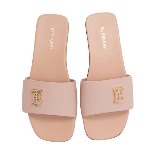 Burberry Leather TB Plaque Sandals - Size 8 / 38