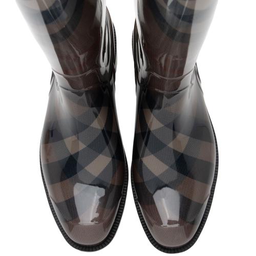 Burberry Nova Check Rubber Rain Boots - Size 7 / 37