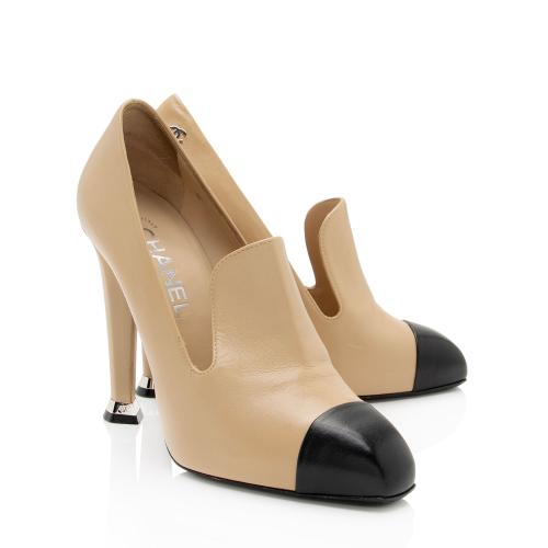 Chanel Lambskin CC Cap Toe Pumps - Size 7.5 / 37.5