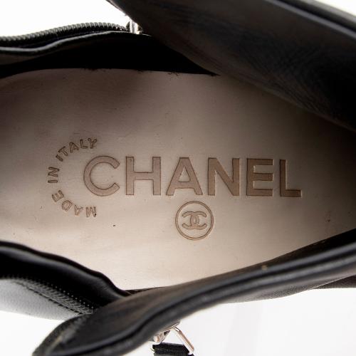 Chanel Patent Leather CC Cap Toe Booties - Size 9 / 39 