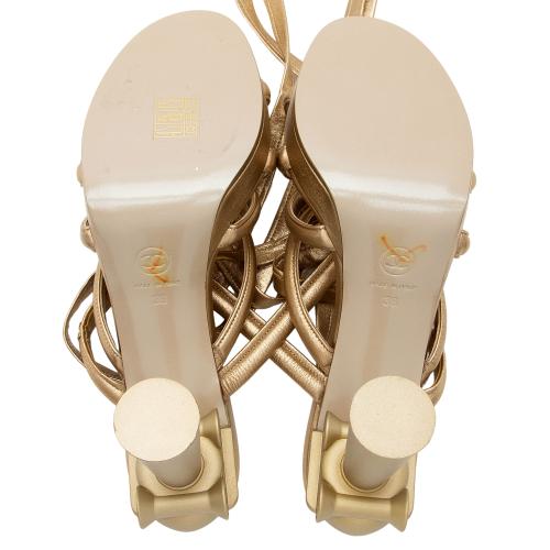 Chanel Metallic Leather Gladiator Strappy Sandals - Size 9B / 39B