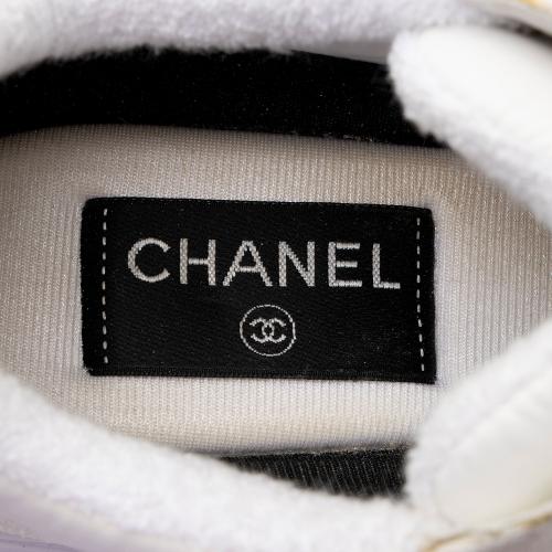 Chanel Suede Calfskin CC Sneakers - Size 7.5 / 37.5