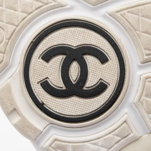 Chanel Suede Calfskin CC Sneakers - Size 7.5 / 37.5