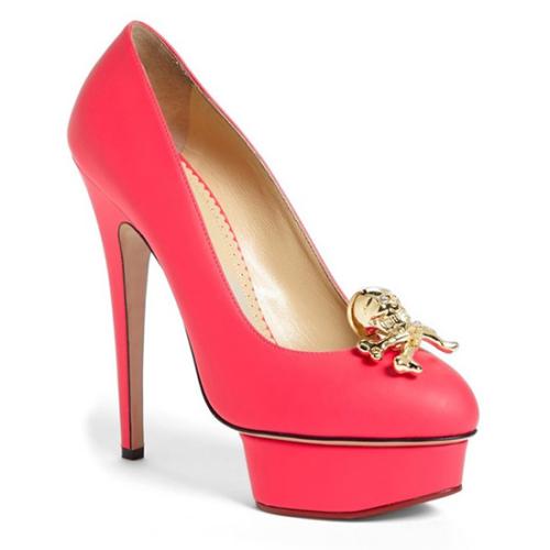 Charlotte Olympia Coated Calf Leather The Dolly Roger Pumps - Size 6.5 / 37