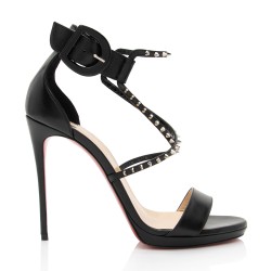 Christian Louboutin Leather Choca Lux 120 Sandals - Size 8 / 38