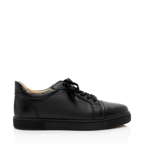 Louboutin black leather sneakers hotsell