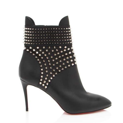 Christian Louboutin Leather Spike Hongroise 85mm Ankle Boots - Size 9.5 / 39.5