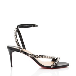 Christian Louboutin Leather Spike Mafaldina Sandals - Size 10 / 40