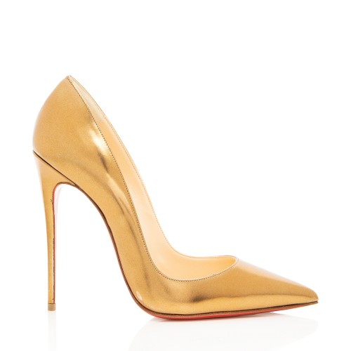 Christian Louboutin Metallic Leather So Kate Pumps - Size 7 / 37