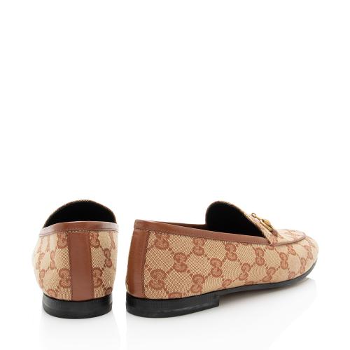 Gucci GG Canvas Horsebit Jordaan Loafers - Size 6.5 / 36.5